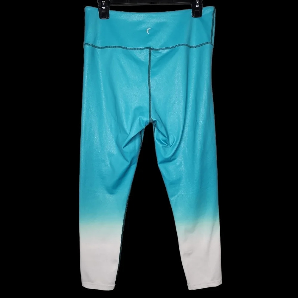 Zyia Blue and White Ombré Shine Leggings Women’s Size 12 - Picture 4 of 11